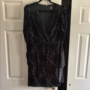 Elegant Emerald Green  Velvet Dress